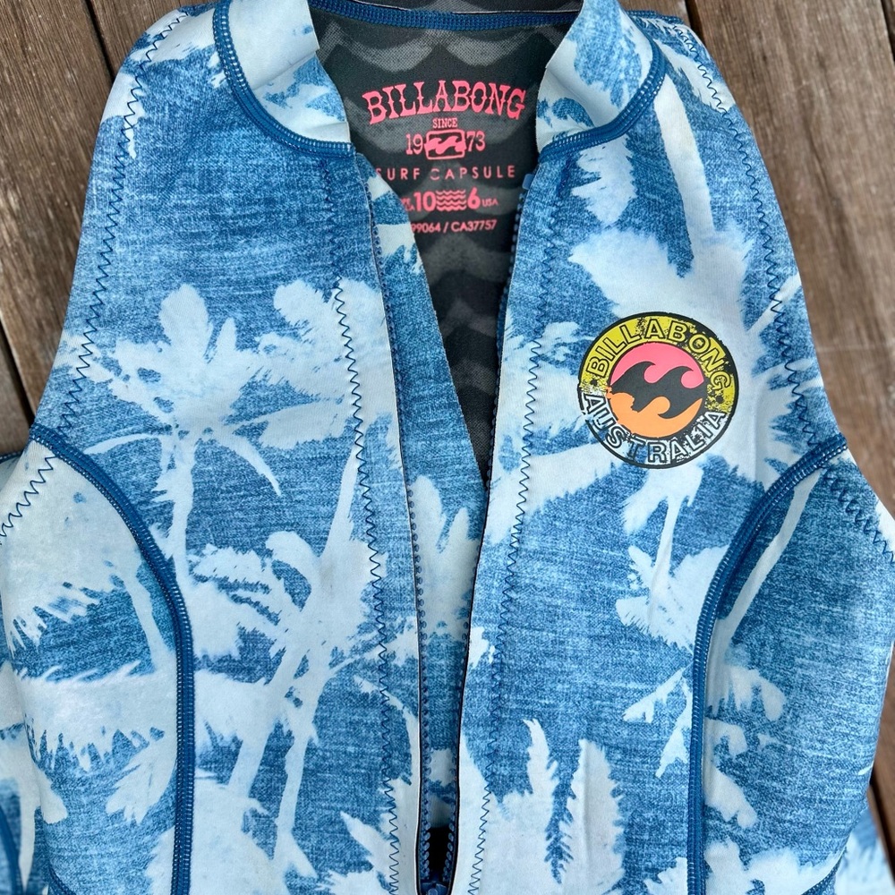 🌴 BILLABONG AUSTRALIA 2mm long Tropical Blue Surf Suit size 6